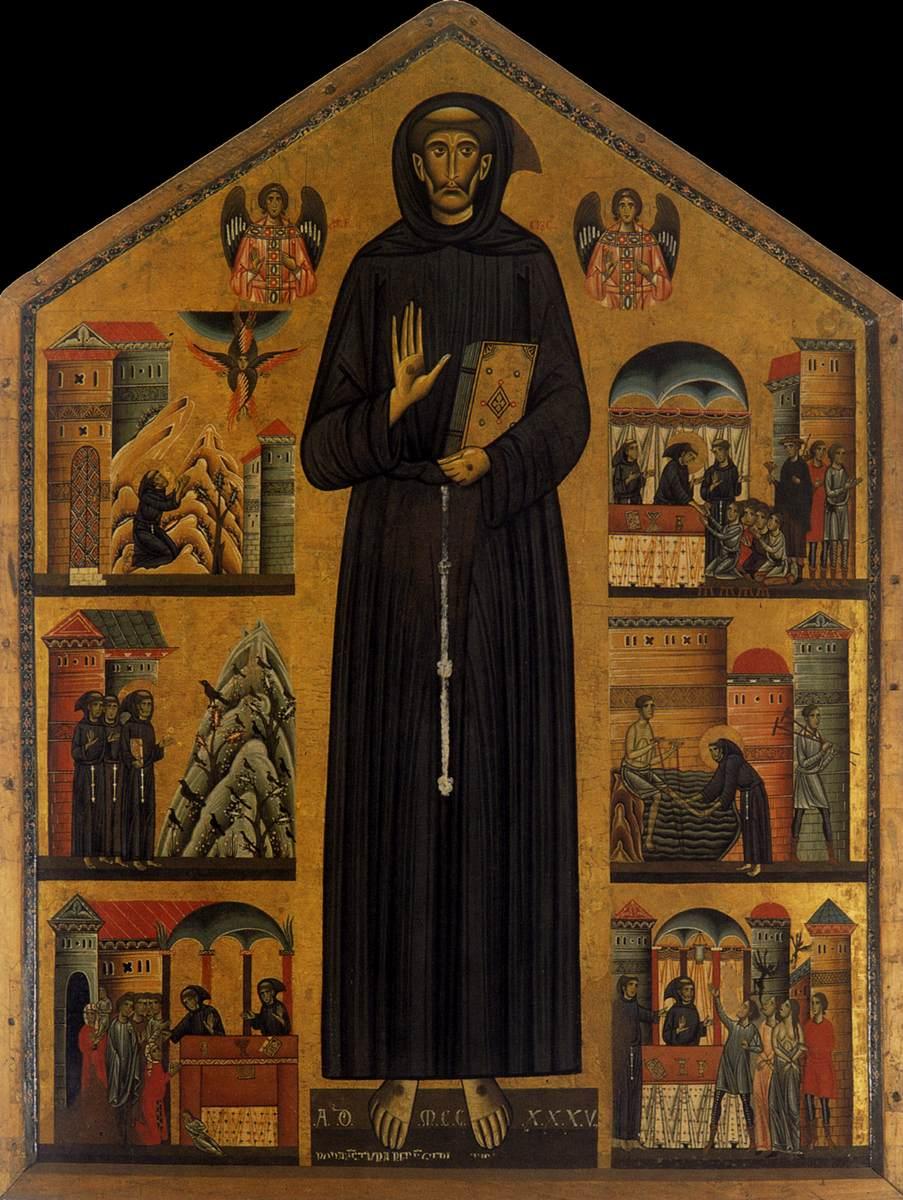 Saint Francis and scenes from his life, Bonaventura Berlinghieri, 1235